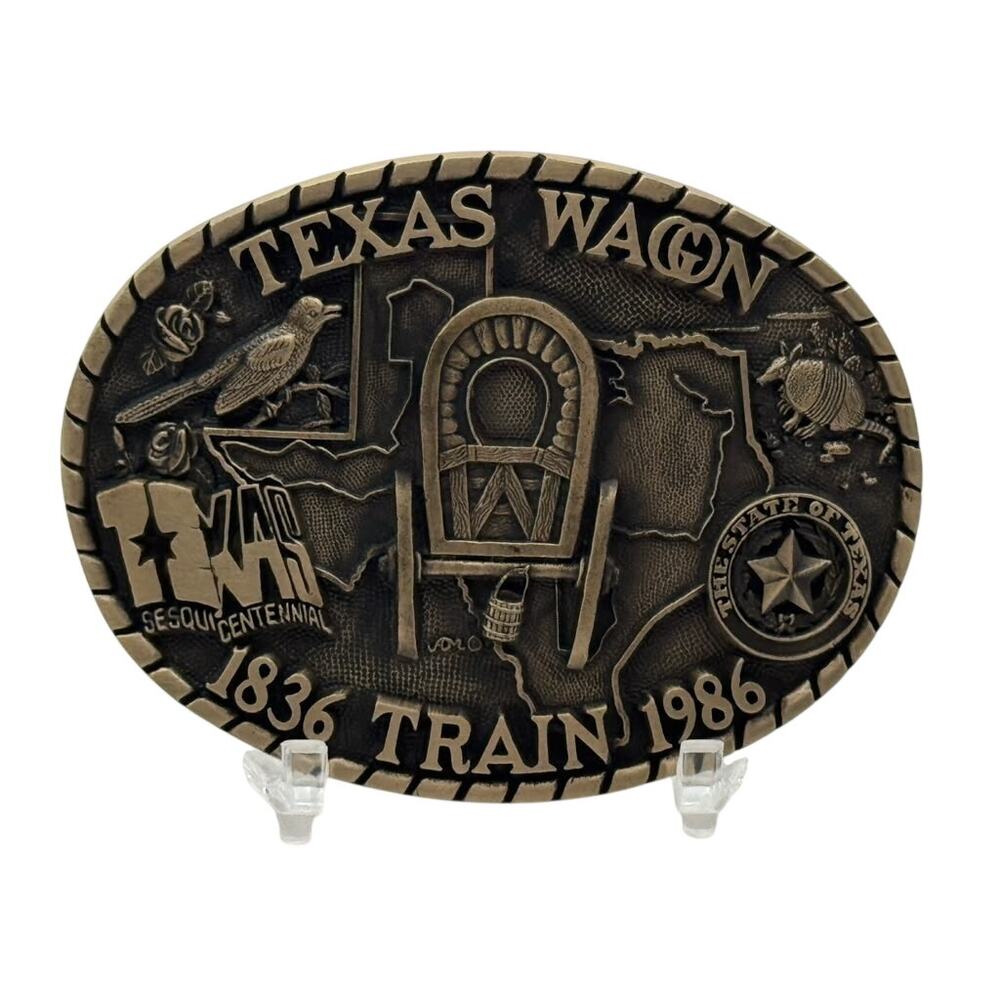Award Design Medals, Inc. Texas Wagon Train 1836-1986 Sesquicentennial Belt